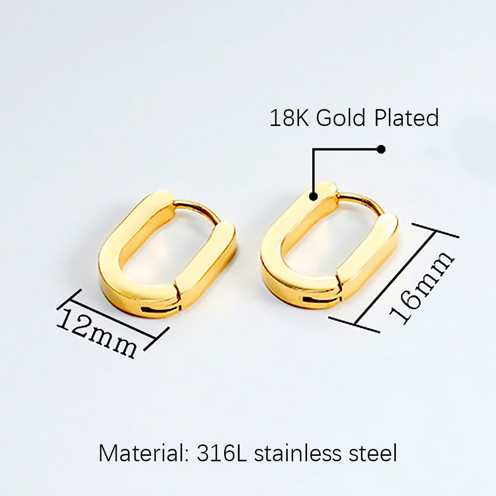 Stainless Steel Hoop Earrings For Women Men Small Gold Color Earring Korea Cartilage Piercing Classic Jewelry Accessories Gifts