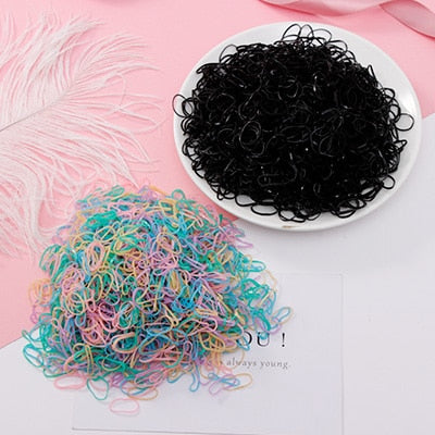 Package of 1000 disposable colorful mini rubber bands