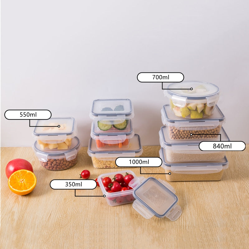 Airtight Food Storage Container with Lid, Leak Proof Snap Lock, BPA Free Plastic