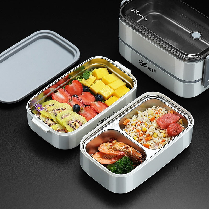 304 Stainless Steel Insulated Lunch Box For Student Office Worker Lunch Box Tableware Breakfast Boxes Food Container Storage