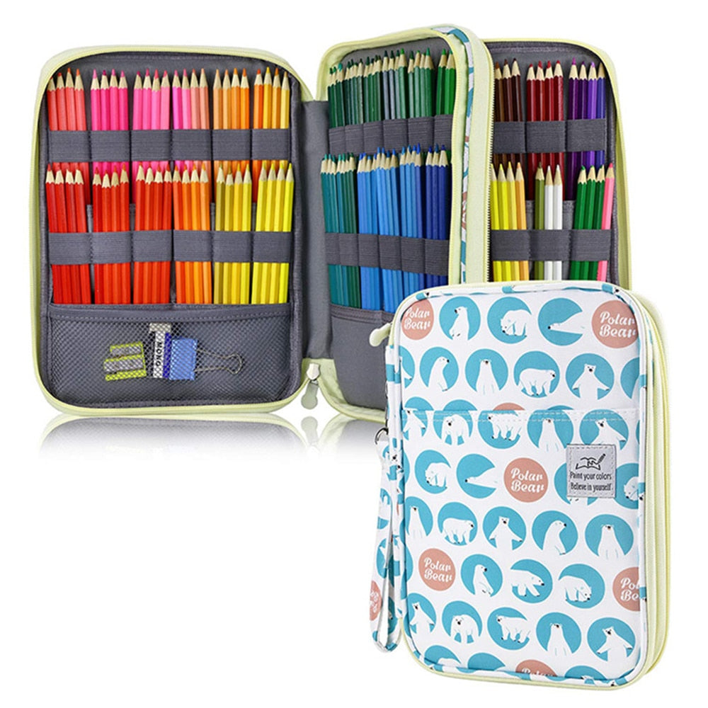 96/192 Slots Pencil Case School Pencilcase for Girls Boys Pen Bag Large Capacity Penal Stationery Penalty Cartridge Box Supplies