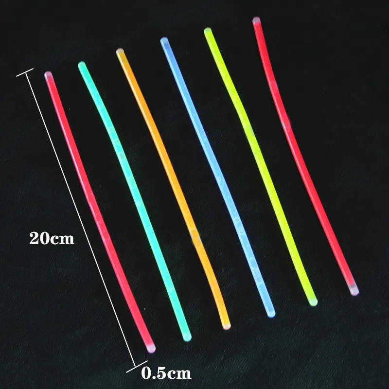 50/100Pcs Glow Stick Fluorescent Stick Neon Necklace Bracelets Party Light Stick For Wedd Festive Concert Party Glow Stick