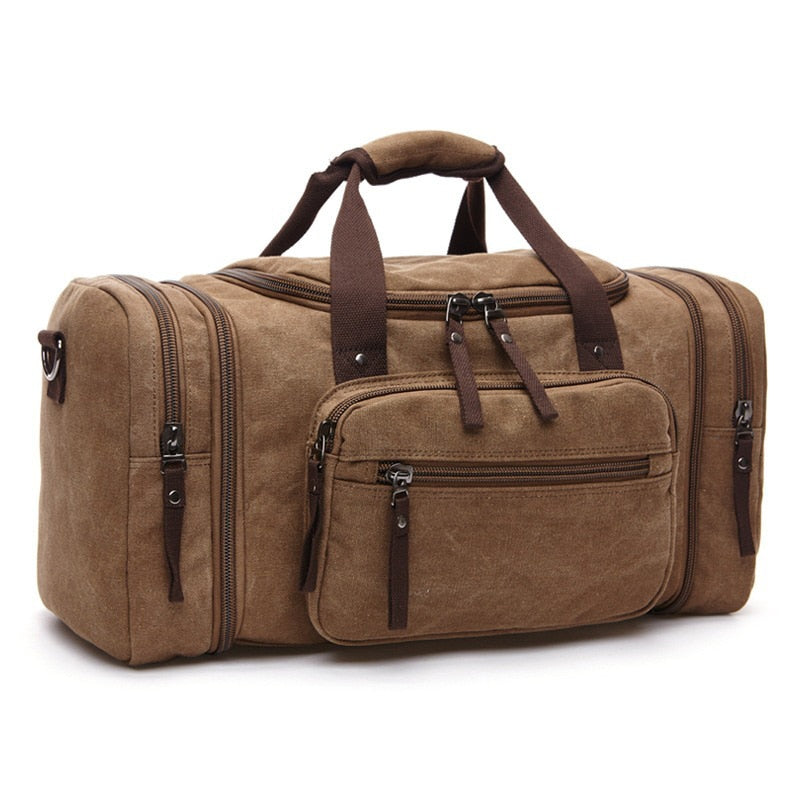 MARKROYAL Canvas Travel Bags Large Capacity Carry on Luggage Bags Men Duffel Bag Travel Bag