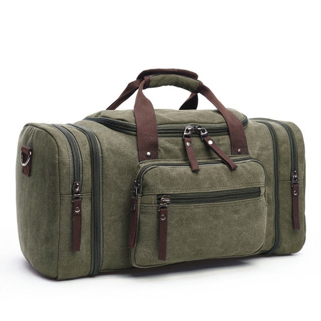 MARKROYAL Canvas Travel Bags Large Capacity Carry on Luggage Bags Men Duffel Bag Travel Bag