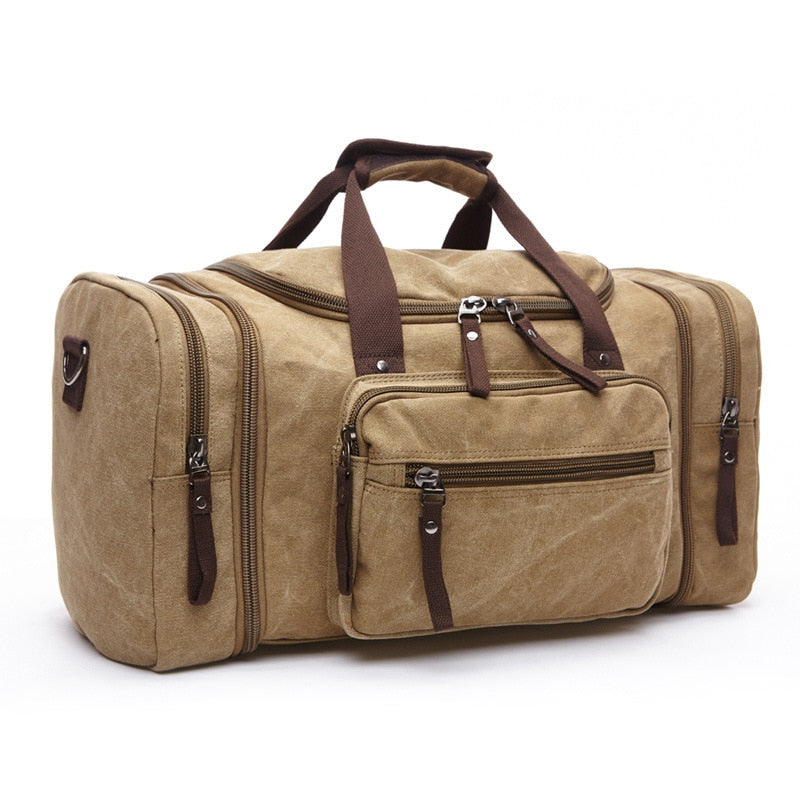 MARKROYAL Canvas Travel Bags Large Capacity Carry on Luggage Bags Men Duffel Bag Travel Bag