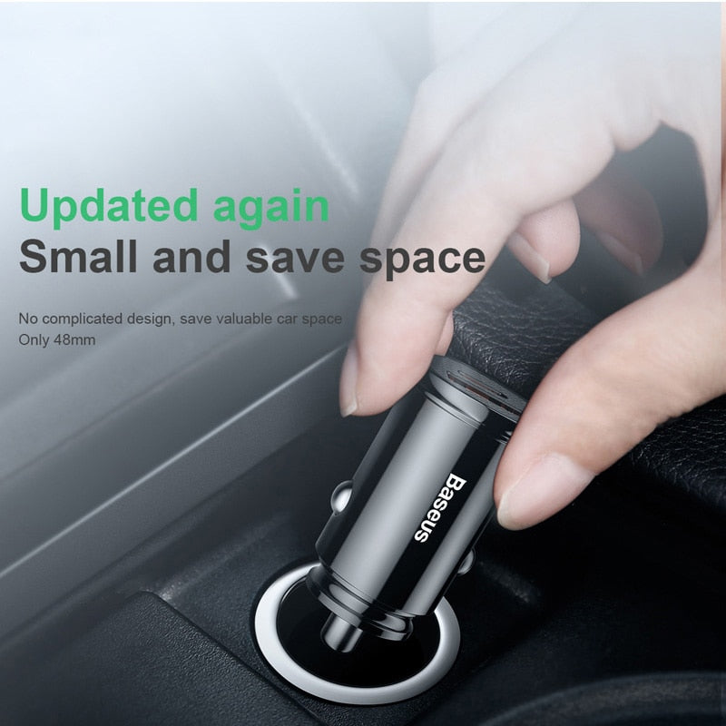 Baseus 30W Car Charger QC 4.0 QC 3.0 For Xiaomi Huawei Supercharge SCP Samsung AFC PD Fast Charging For IP USB C Phone Charger