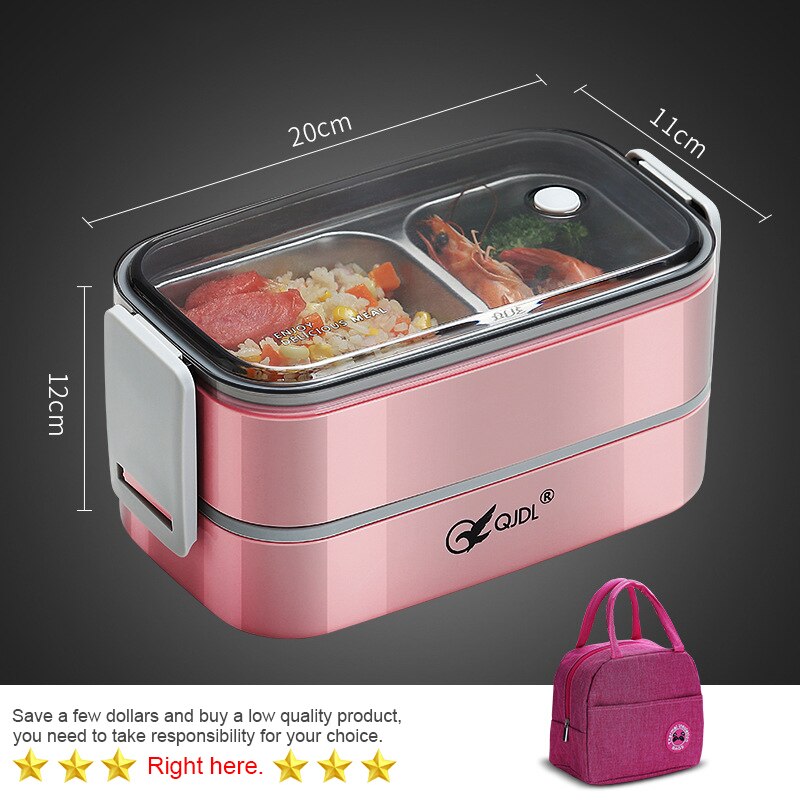 304 Stainless Steel Insulated Lunch Box For Student Office Worker Lunch Box Tableware Breakfast Boxes Food Container Storage