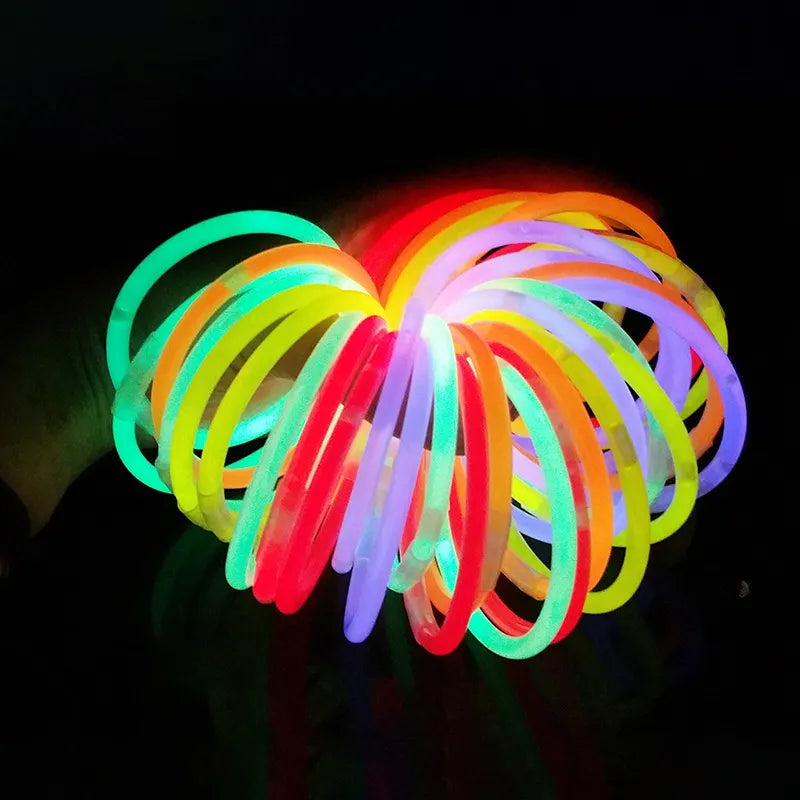 50/100Pcs Glow Stick Fluorescent Stick Neon Necklace Bracelets Party Light Stick For Wedd Festive Concert Party Glow Stick