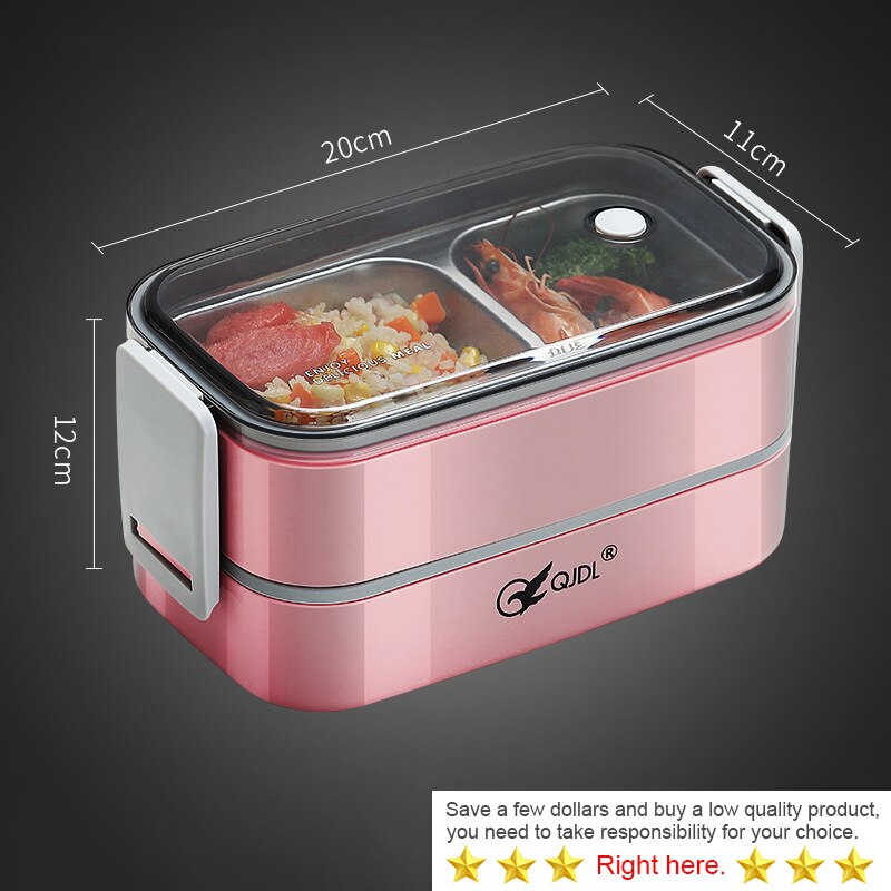 304 Stainless Steel Insulated Lunch Box For Student Office Worker Lunch Box Tableware Breakfast Boxes Food Container Storage