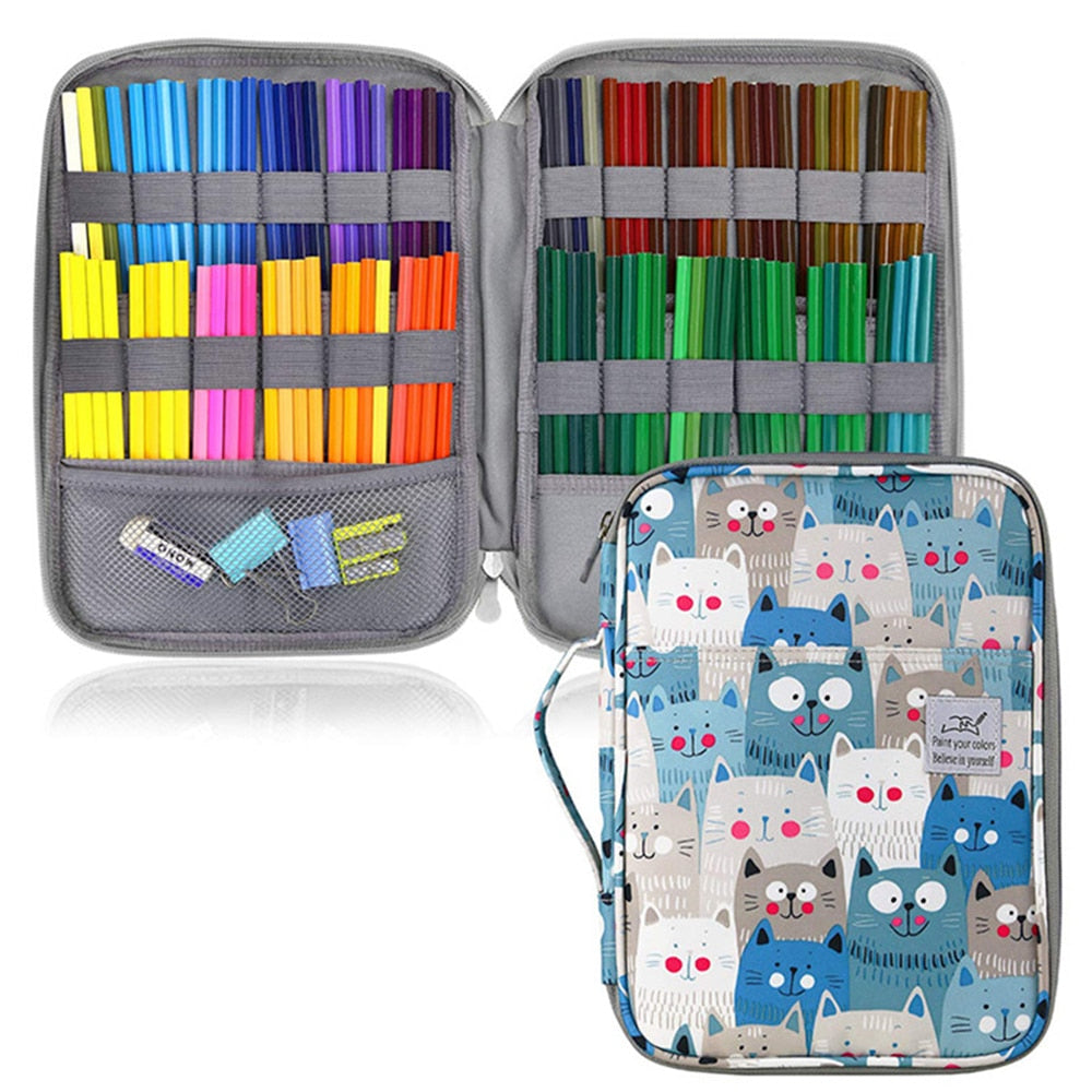 96/192 Slots Pencil Case School Pencilcase for Girls Boys Pen Bag Large Capacity Penal Stationery Penalty Cartridge Box Supplies