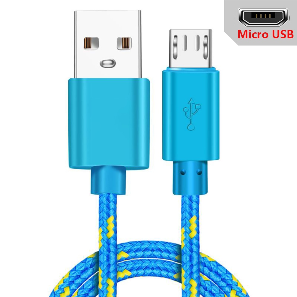 Micro USB Cable 1m/2m/3m Data Sync USB Charger Cable For Samsung Huawei Xiaomi HTC Android Phone Nylon Braided Microusb Cables