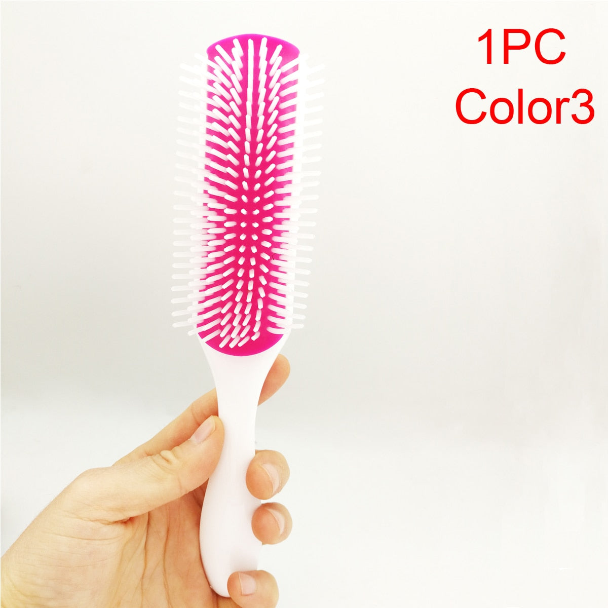 4 Color 9-Rows Denman Brush Women Detangling Styling Hairbrush Scalp Massager Salon Hairdressing Straight Curly Wet 4c Hair Comb