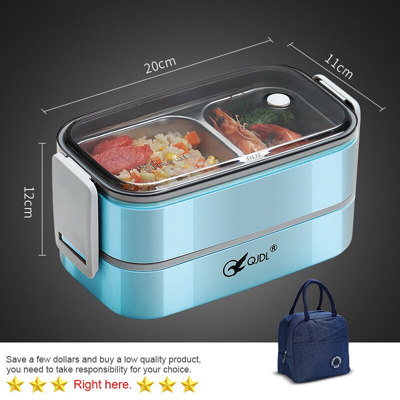 304 Stainless Steel Insulated Lunch Box For Student Office Worker Lunch Box Tableware Breakfast Boxes Food Container Storage