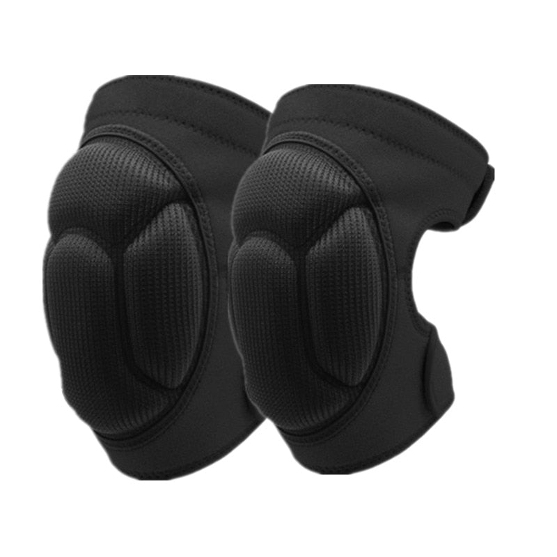 This pair of thick sports knee pads provides support and protection