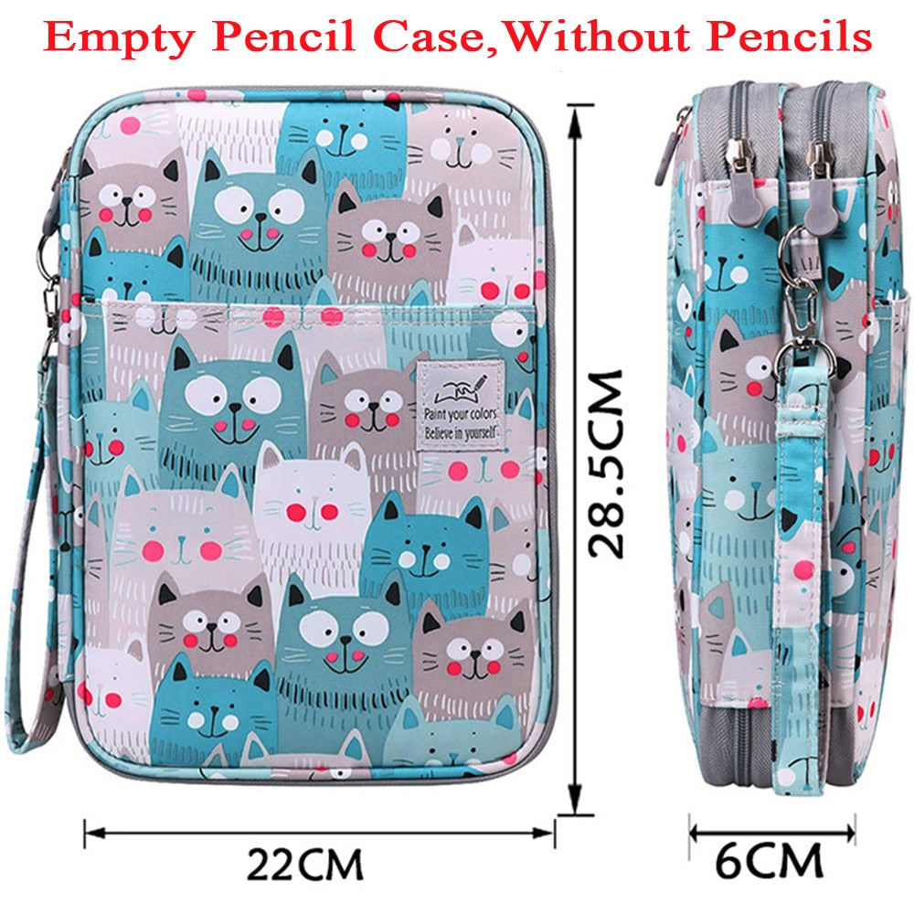 96/192 Slots Pencil Case School Pencilcase for Girls Boys Pen Bag Large Capacity Penal Stationery Penalty Cartridge Box Supplies