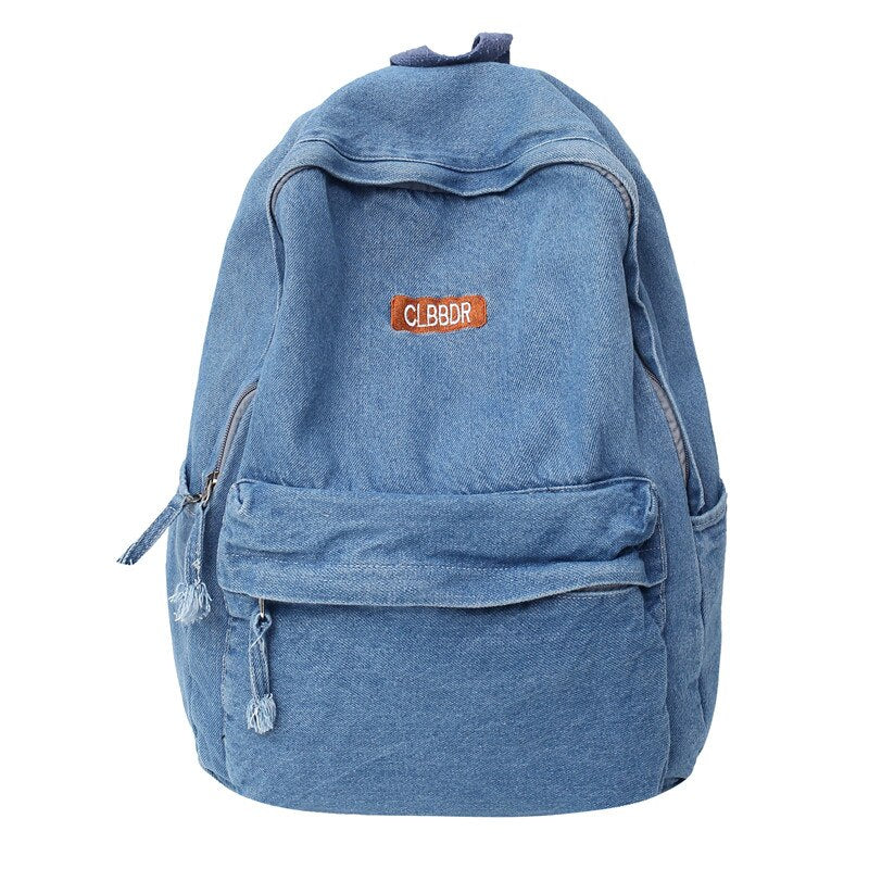 Female Canvas Travel Denim Book Bag Ladies Kawaii Backpack Women Leisure School Bag Girl Vintage Laptop College Backpack Fashion