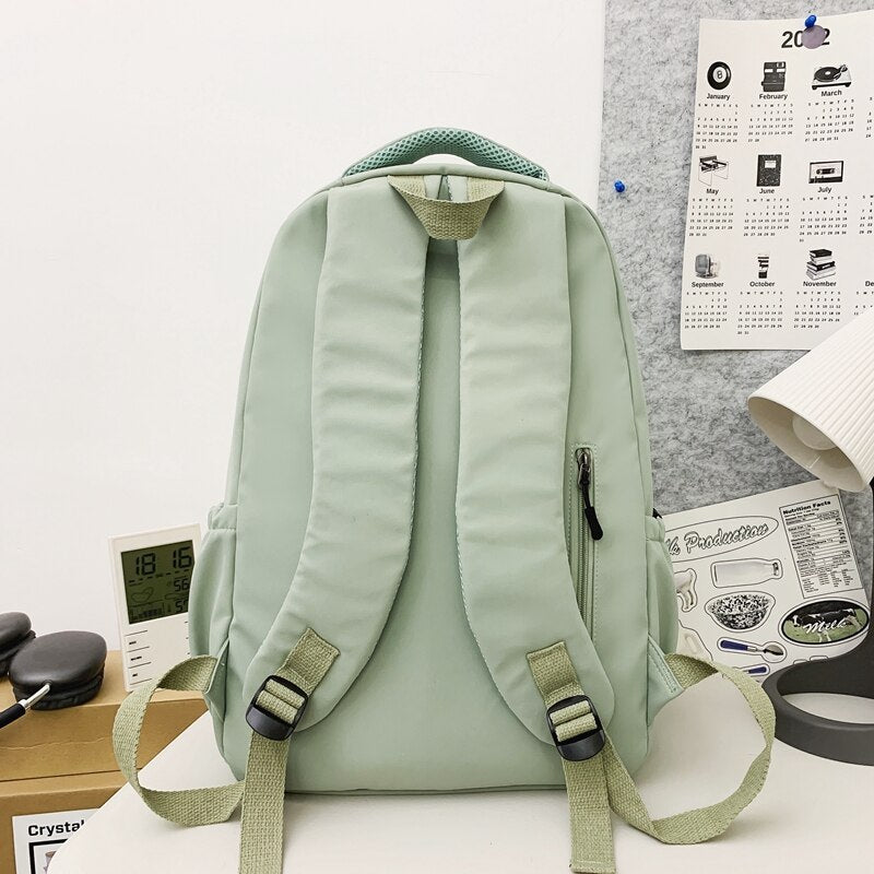 JOYPESSIE Waterproof Teenage Bookbag Nylon Rucksack Fashion Girl Backpack Women Shoulder Bag High School Schoolbag Black Mochila