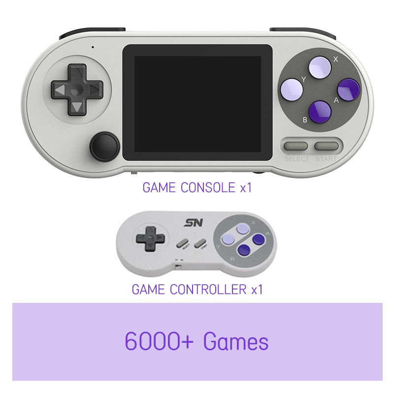 SNPRO 3 Inch IPS Handheld Game Console Mini Portable Retro Gaming Consoles 10000 Games AV Output For GBA Sega Dendy SNES