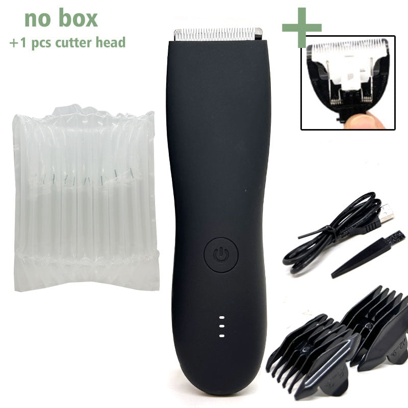 Body Hair Trimmer Shaver for Men Ball Trimmer for Groin Pubic Replaceable Ceramic Blade Groomer Electric Razor Waterproof Clippe