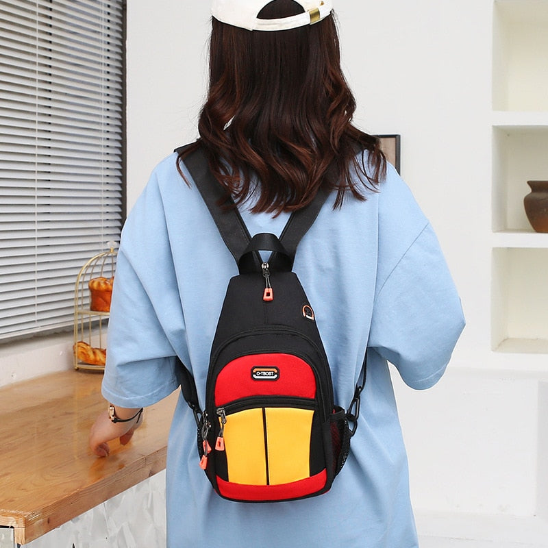 Fengdong women mini backpack small chest bag fashion messenger bag female sports bag travel bagpack crossbody bag girl back pack