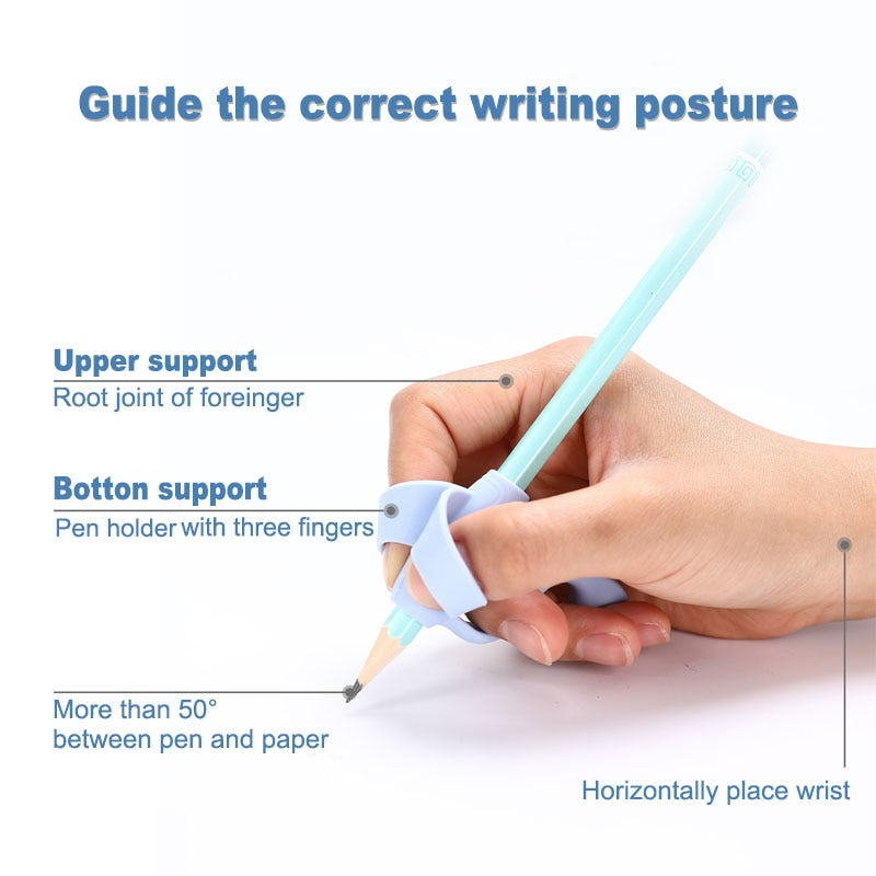 Children's Writing Posture Pen Holder Soft Silicone Pencil Holder for Kids Learning Aid Grip Posture Correction Stationery Gift