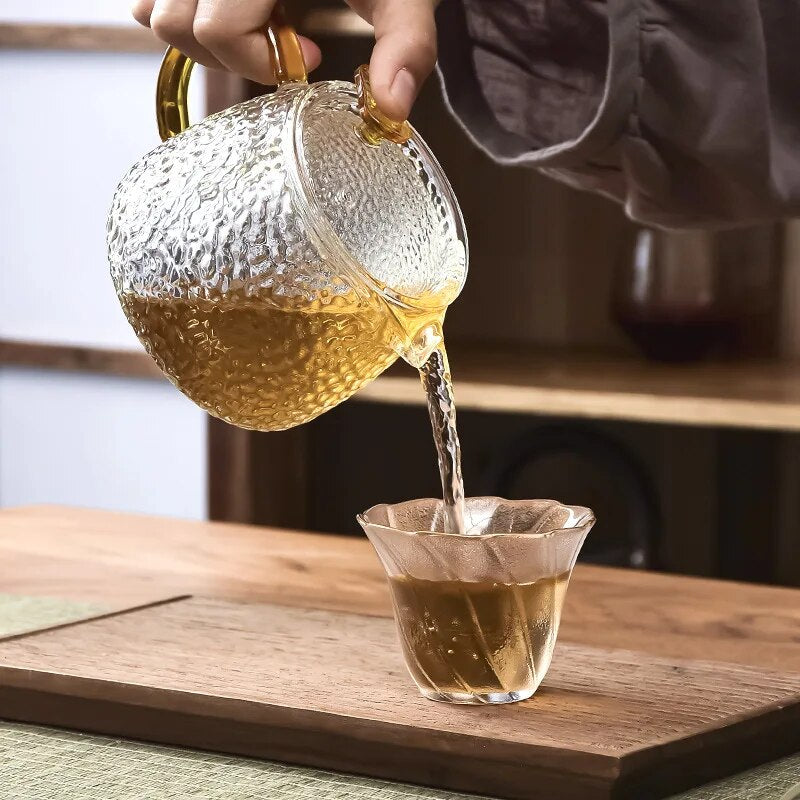 Japanese Glass Master Cup Household Tea Set Tea Cup Simple Small Cup Thick Hammer Pattern Small Teacup Clear Wine Single Cup