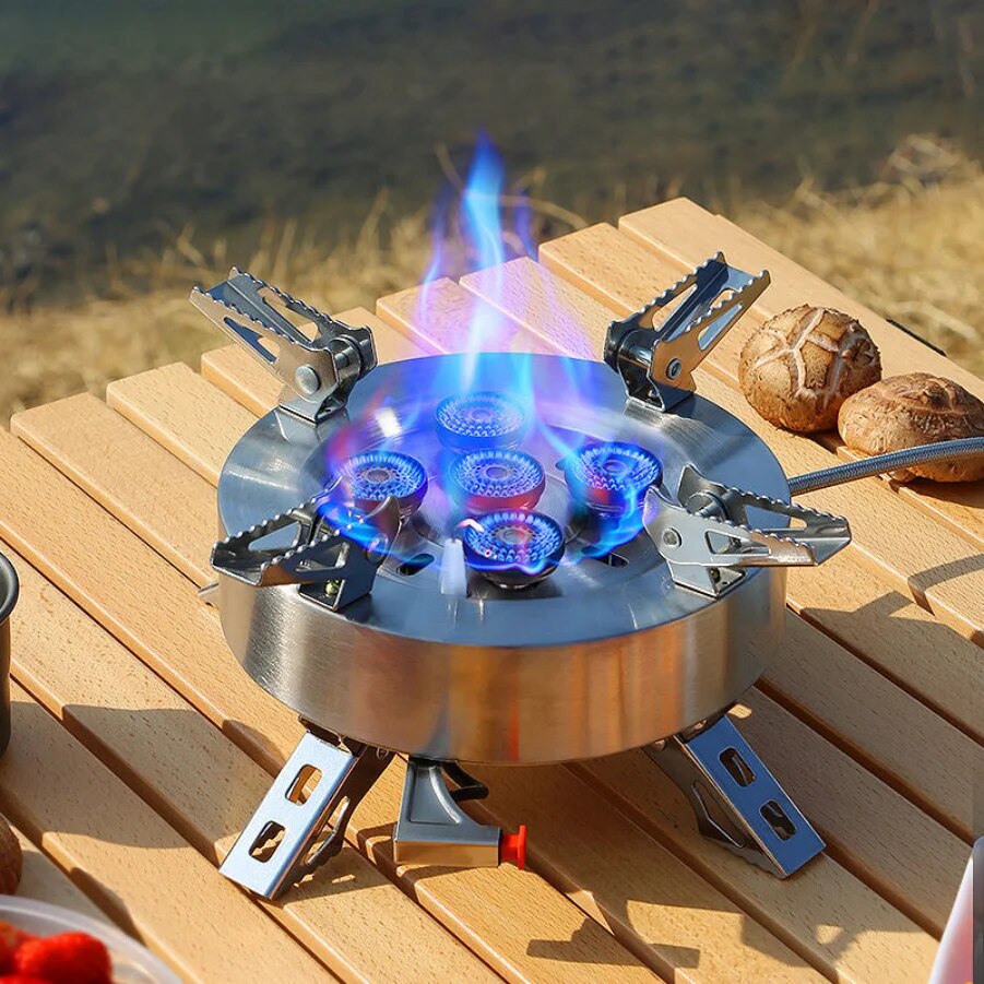 Portable Camping Burner Gas Stove High Power Griddle Burner Outdoor Cookware  Barbecue Picnic Tourism Camping Supplies