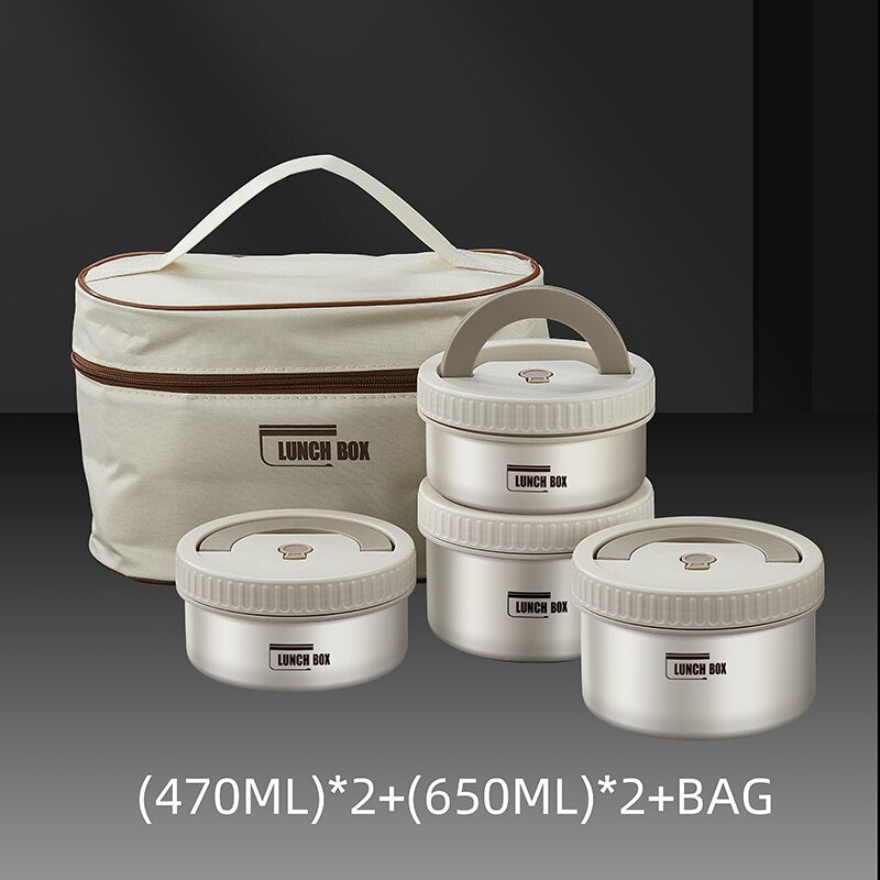 Lunch Box Portable Insulated Lunch Container Set Stackable Bento Stainless Steel Lunch Container