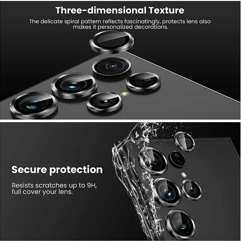 9D Camera Protector Glass for Samsung S23 Ultra S23Plus Full Cover Lens Metal Protector Ring for Galaxy S22 Ultra 8K Camera Film