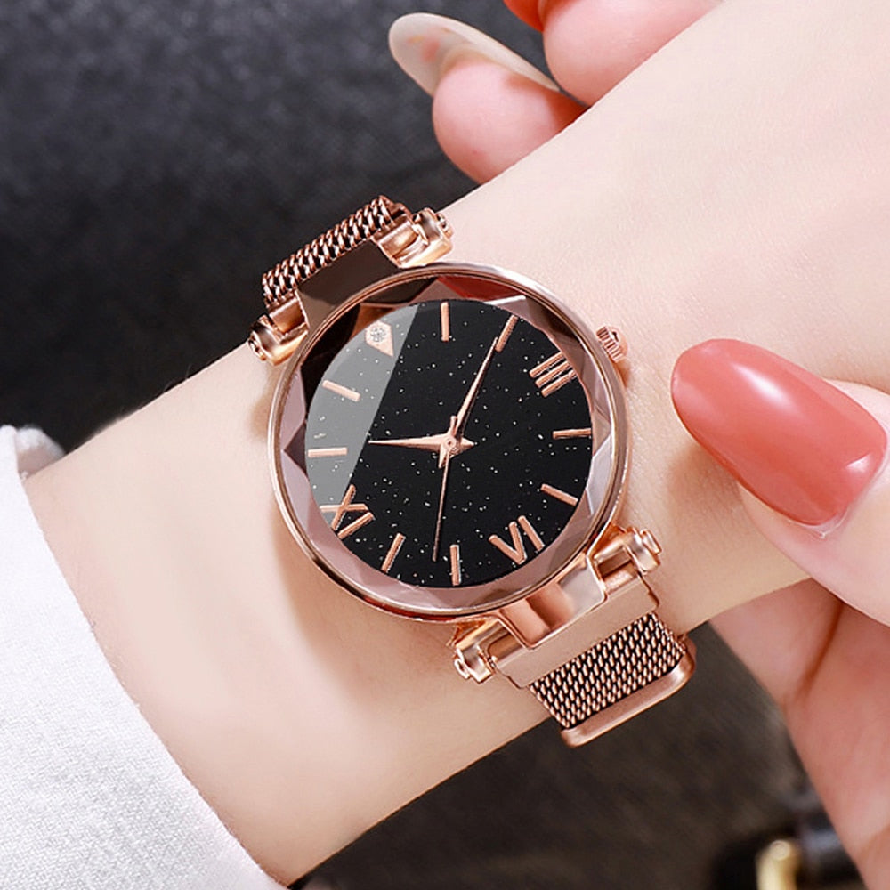 5PCS Watch Set Luxury Magnet Buckle Women Watches Dropshipping Bracelet Ladies Quartz Wrist Watch Female Clock Gift Reloj Mujer