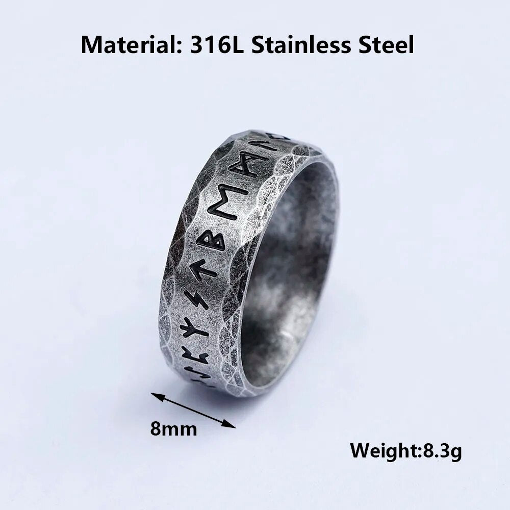 2022 NEW Men's 316L stainless-steel rings retro Odin Viking rune for teen RING Amulet fashion Jewelry Gift free shipping