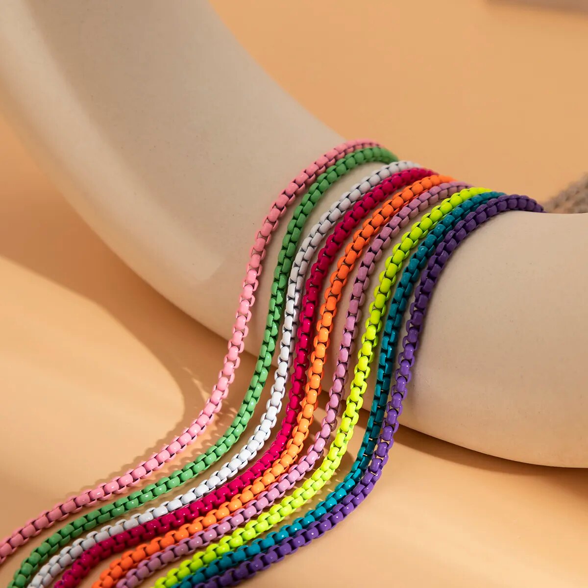 9 Colors Unique Adjustable Iron Chain Anklet Bracelet for Women Summer Beach Thin Chain Ankle Barefoot Y2K Female Foot Jewelry