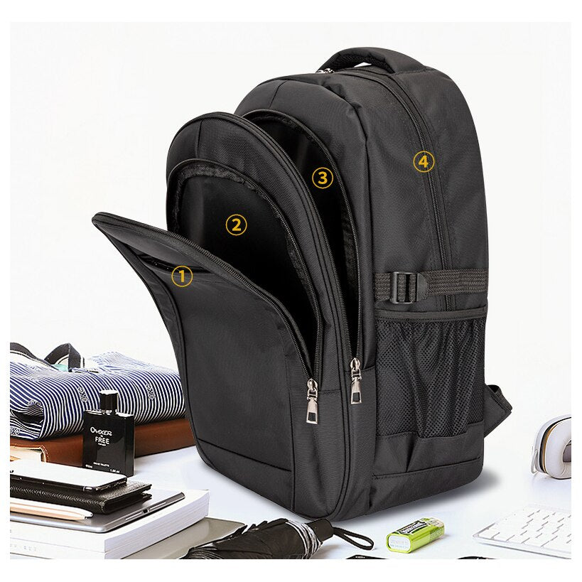 Computer School Travel Backpack Rucksack Polyester Black Gray Nylon Business Travel Commute Men School Laptop Backpack