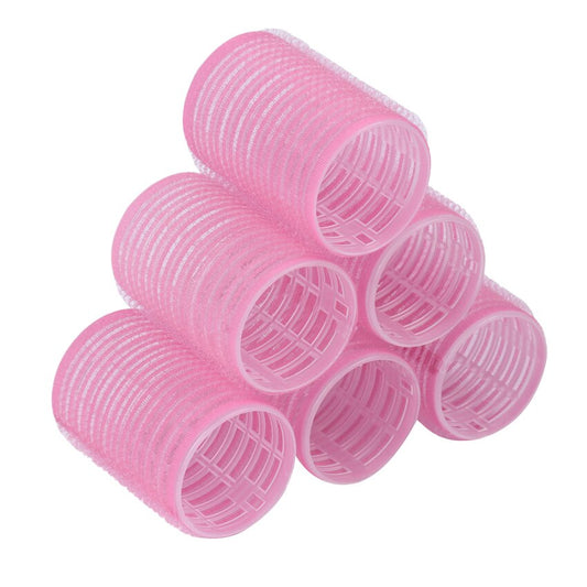 6PCS/Pack Styling Tools Heatless Hair Rollers Self-Adhesive Type Hair Curlers Salon Jumbo Size Sticky Hair Dressing Curlers