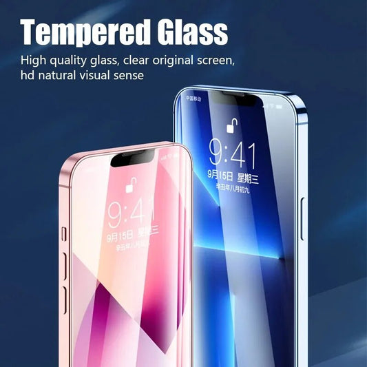 5Pcs Protective Glass for iPhone 14 13 12 11 Pro Max Mini 7 8 Plus Screen Protector for iPhone 15 PRO XS MAX X XR Tempered Glass