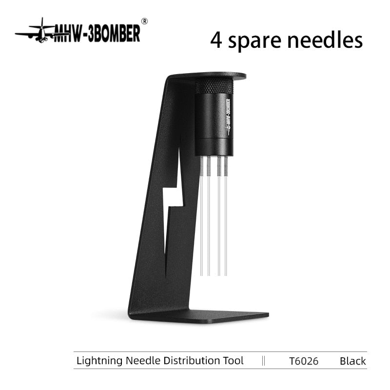 MHW-3BOMBER Espresso Coffee Stirrer with 4 Spare Needles Magnetic Absorption Stand Barista Coffee Stirring Distribution Tools