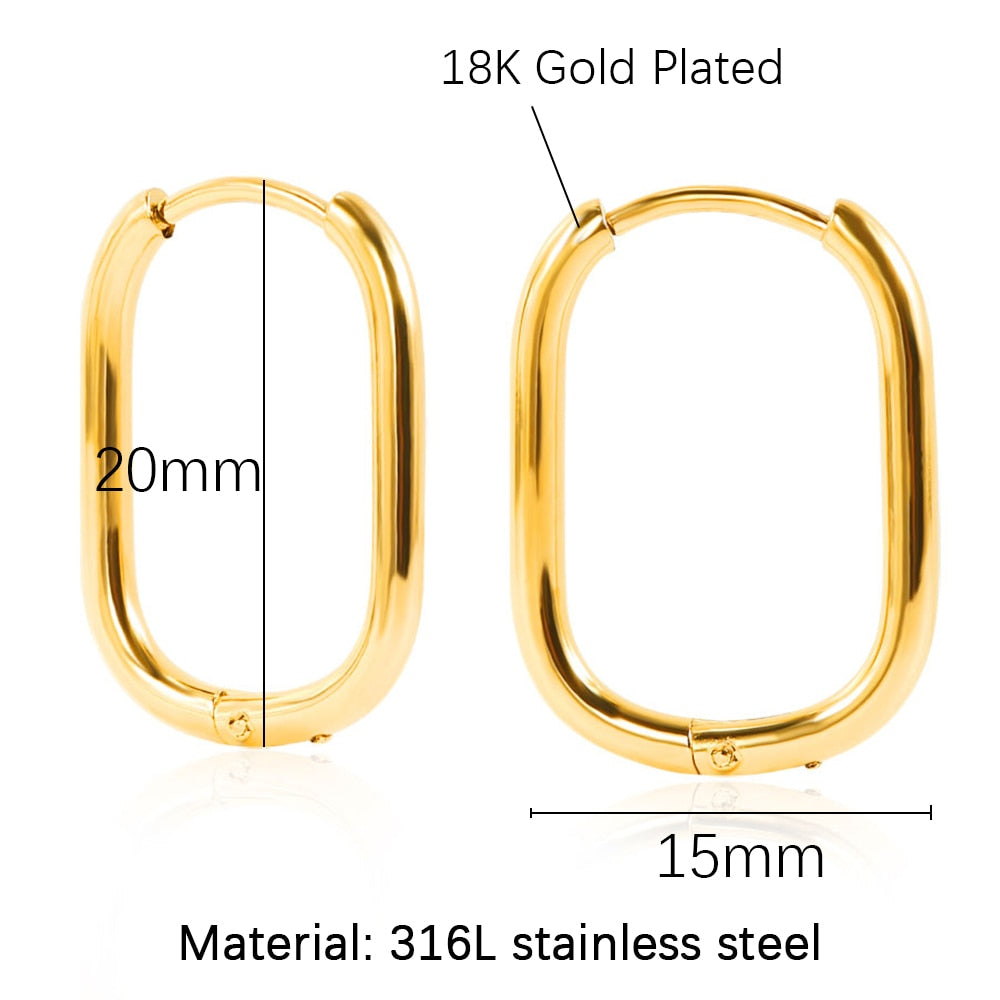 Stainless Steel Hoop Earrings For Women Men Small Gold Color Earring Korea Cartilage Piercing Classic Jewelry Accessories Gifts