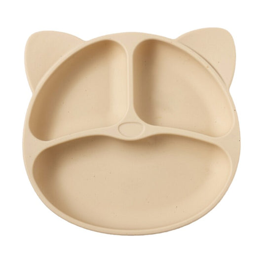 Children's Dishes Baby Silicone Sucker Bowl Baby Bear Face Plate Tableware Set Smile Face Baby Tableware Set Retro Kids Plate