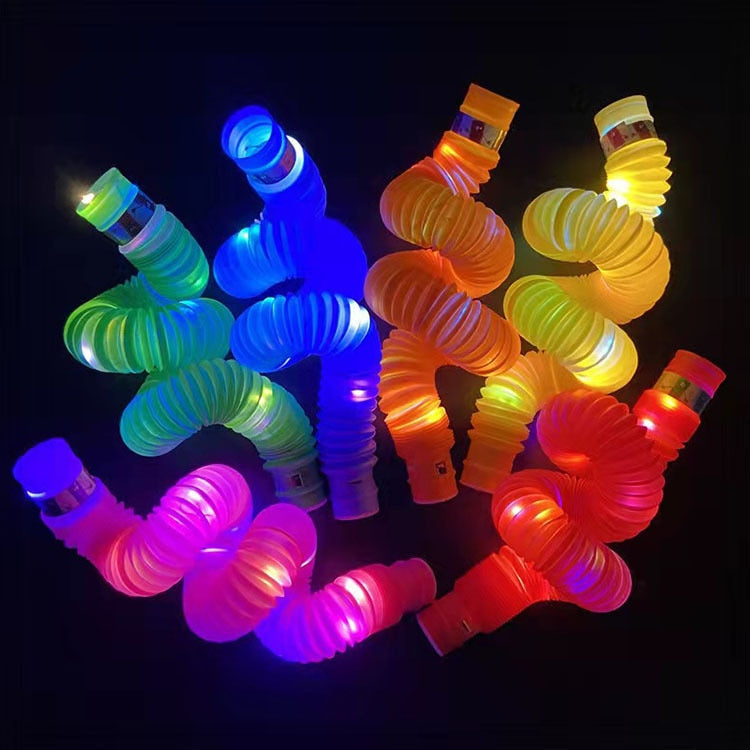 6 Pack Tubes Party Favors for Kids Sensory Toys Toddlers LED Light Up Fidget Glow Sticks Glow in The Dark Party Supplies