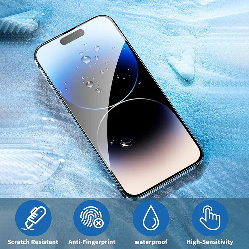 6Pcs Full Cover Tempered Glass On For IPhone 14 13 12 11 15 Pro Max Screen Protector IPhone 15 14 Pro Max Plus Protective Glass