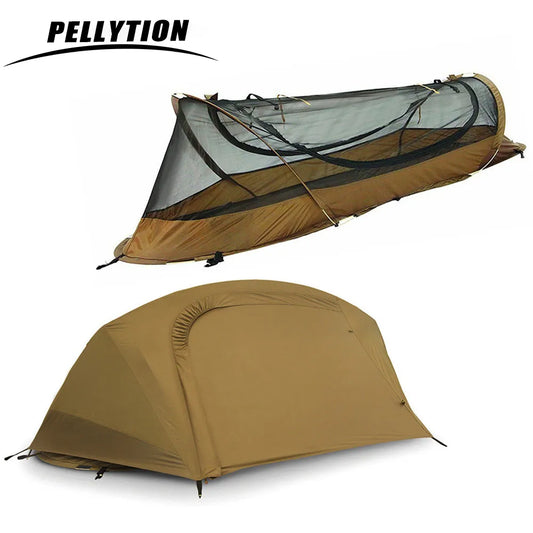 Outdoor Camping Waterproof 1-person Ultralight Hiking Equipment Backpacking Tent Shelter Nylon Mosquito Net Camp Bed Ride