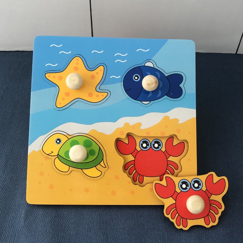 Montessori Wooden Toddler Puzzles for Kids Montessori Toys for Toddlers 2 3 4 5 Years Old Top 3D Puzzle Educational Dinosaur Toy