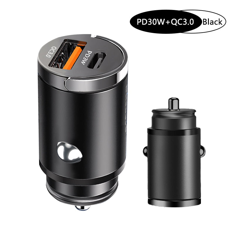 100W mini car charger, fast charging lighter for phone