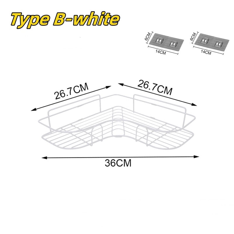 Bathroom Shelf Bathroom Accessories Shampoo Storage Shelf Cosmetic Holder No Punch Metal Shelf Condiment Organizer Corner Shelf