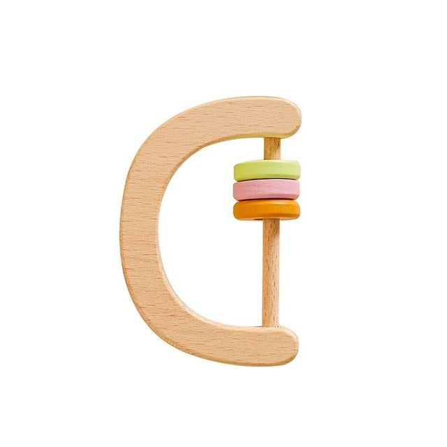 1Set Baby Toys Music Rattle Wood Crochet Bead Bracelet Wooden Rodent Chew Play Gym Montessori Baby Teether Products Newborn Gift