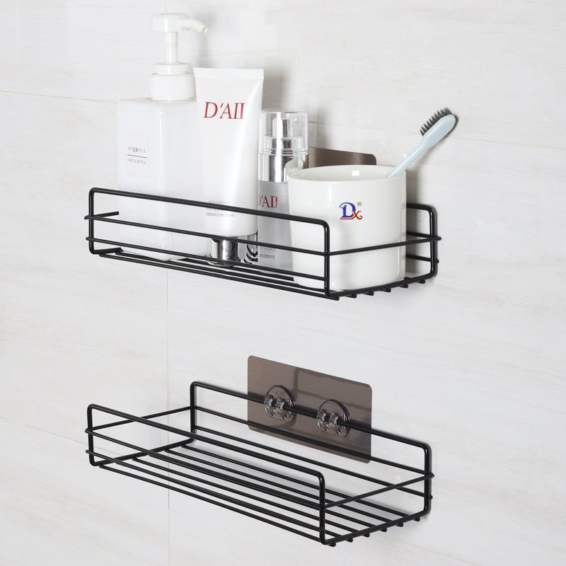 Bathroom Shelf Without Drilling Iron Shower Shelves Shampoo Storage Rack Cosmetic Holder Wall Mounted Shower Organizer