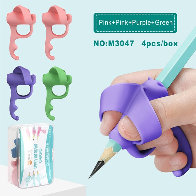 Children's Writing Posture Pen Holder Soft Silicone Pencil Holder for Kids Learning Aid Grip Posture Correction Stationery Gift