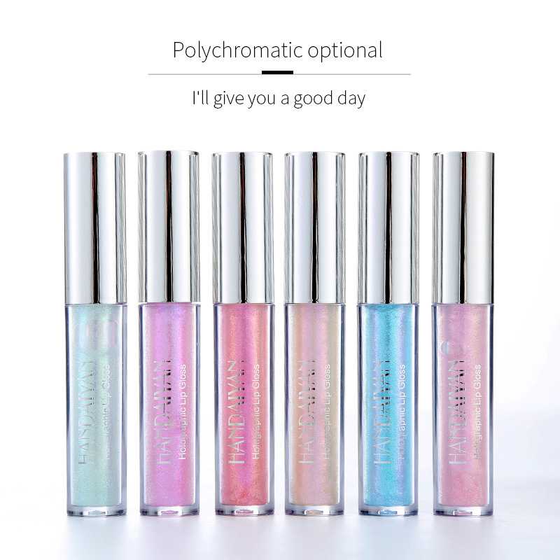 6 Colors Glitter Liquid Lip Gloss Tint Laser Holographic Lipsticks Cosmetics Shiny Pigment Waterproof Makeup Mermaid Lip Gloss