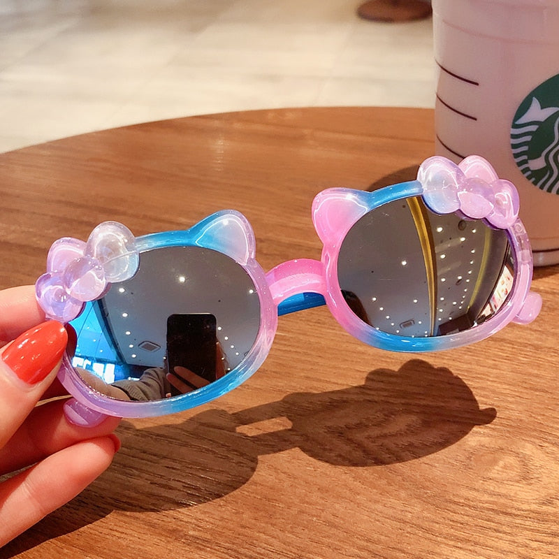 2022 Boy Girl Cute Cartoon Bear Shape Fashion Round Sunglasses Children Vintage Sunglasses UV Protection Classic Kids Eyewear