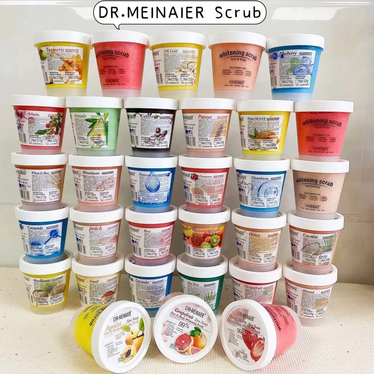 325g Fruit Sea Salt Body Scrub Skin Smooth Softens Cuticles Bath Salt Avocado Vitamin C Moisturizing Exfolianting for Shower